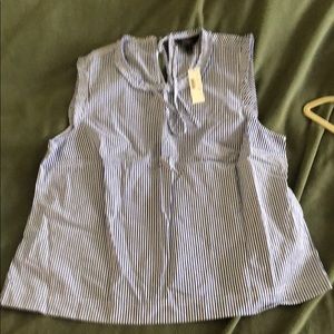 J Crew white and blue striped top. Never Worn.